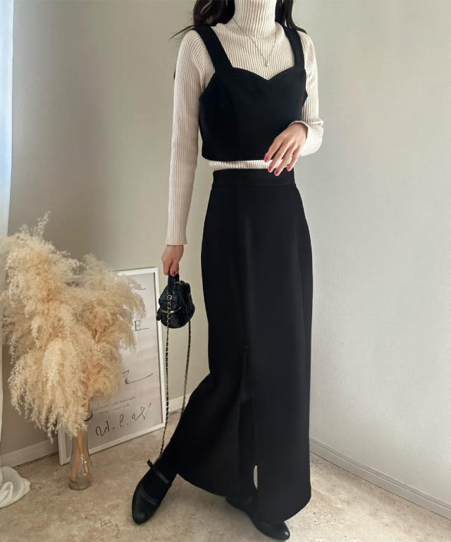 ラウアー（LAUIR）/ハートビスチェ+ジップスリットスカートセット