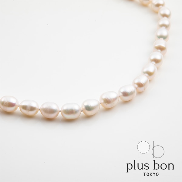プリュボン/淡水パールのシンプルショートネックレス 38cm