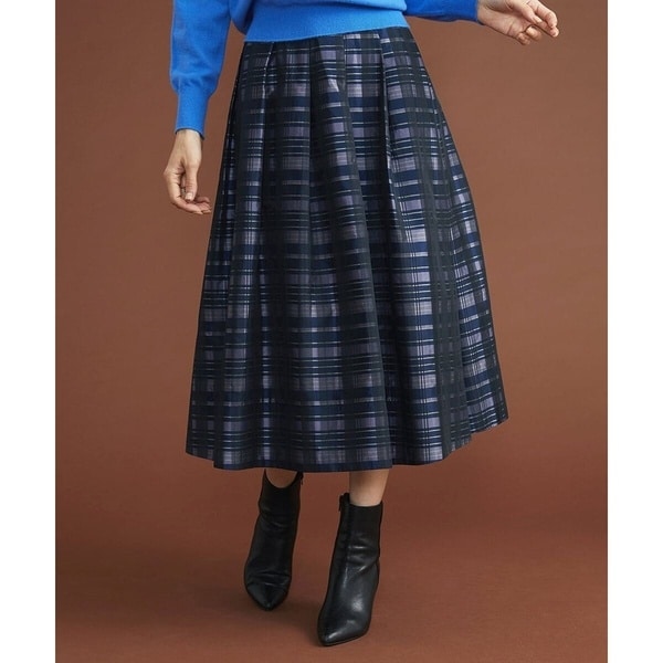 ミッシェルクラン/[小さいサイズ]チェックジャカードタックスカート（オリジナル素材）