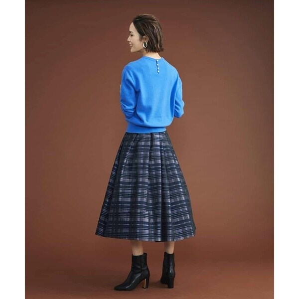 ミッシェルクラン/[小さいサイズ]チェックジャカードタックスカート（セットアップ対応/オリジナル素材） ミッシェルクラン/[小さいサイズ]チェックジャカードタックスカート