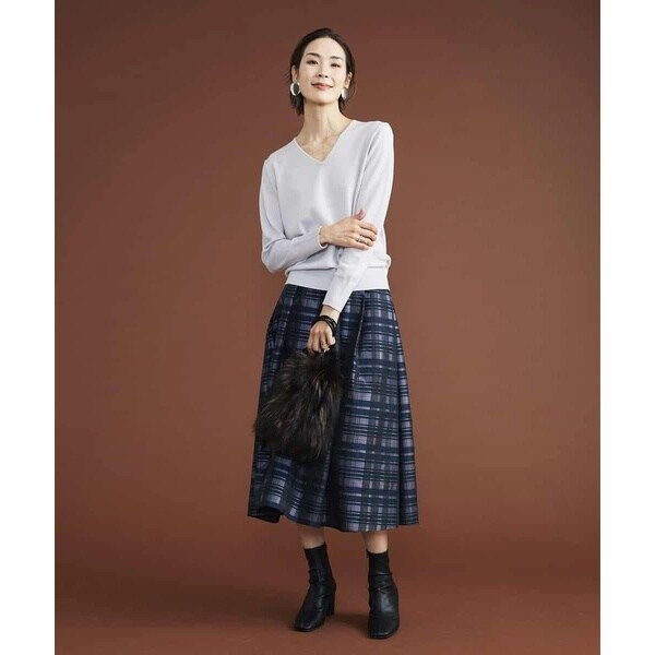 ミッシェルクラン/[小さいサイズ]チェックジャカードタックスカート