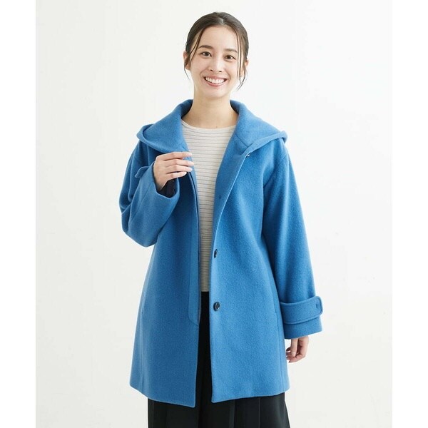 MK ミッシェルクラン（MK MICHEL  ）/【小さいサイズ】ミディ丈フーデットウールコート MK ミッシェルクラン（MK MICHEL KLEIN ）/【小さいサイズ】ミディ丈