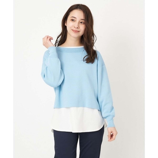 MK ミッシェルクラン（MK MICHEL  ）/【小さいサイズ】ショート丈ニット×ロンT ツインセット/洗える