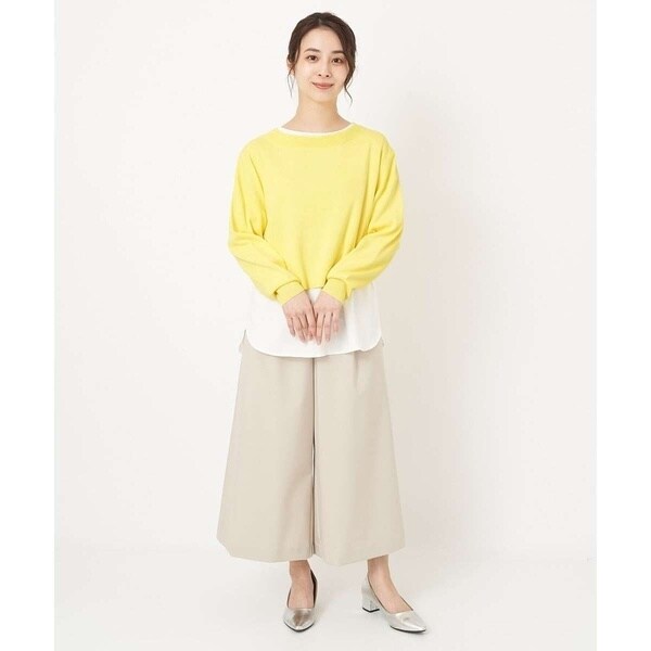 MK ミッシェルクラン（MK MICHEL  ）/【小さいサイズ】ショート丈ニット×ロンT ツインセット/洗える MK ミッシェルクラン（MK MICHEL KLEIN ）/【小さいサイズ】ショート丈