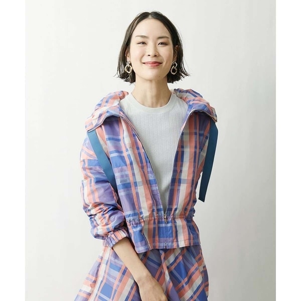 ミッシェルクラン/[小さいサイズ]チェックジャカードショートブルゾン（セットアップ対応/オリジナル素材）