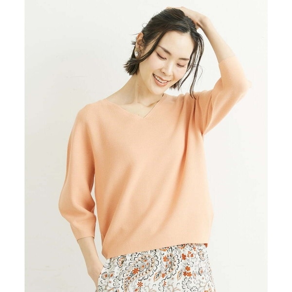 ミッシェルクラン/[小さいサイズ]ホールガーメント(R)Vネックボリュームスリーブニットの通販は