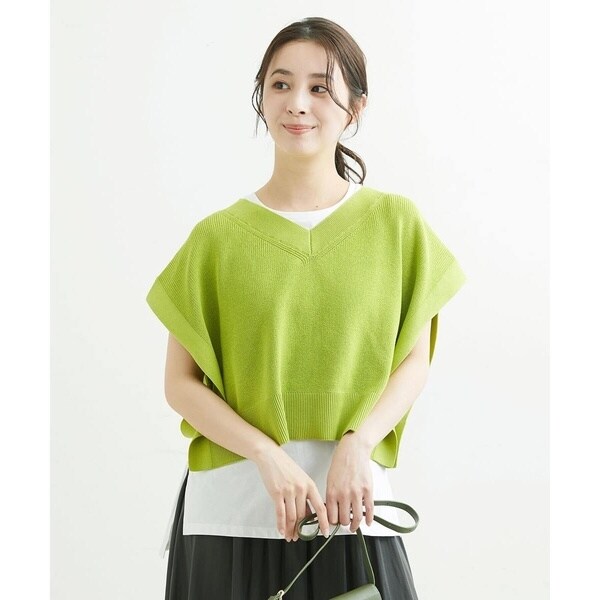 MK ミッシェルクラン（MK MICHEL KLEIN ）/【小さいサイズ】ニットベストレイヤード ツインセット/洗えるの通販は 7,700円