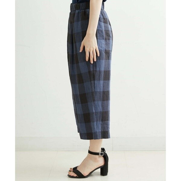 ジャンニ・ロ・ジュディチェ/先染めリネンブロックチェックパンツ ジャンニ・ロ・ジュディチェ/先染めリネンブロックチェックパンツの