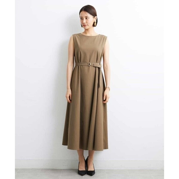 ミッシェルクラン（MICHEL KLEIN）/[小さいサイズ]リネンライクツイルロングフレアワンピース_4