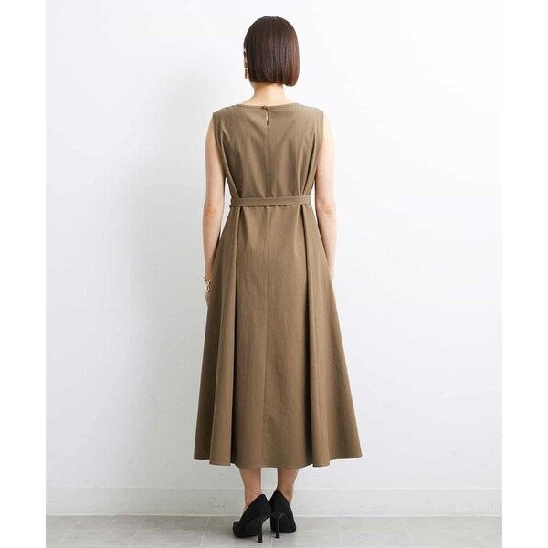 ミッシェルクラン（MICHEL KLEIN）/[小さいサイズ]リネンライクツイルロングフレアワンピース_6