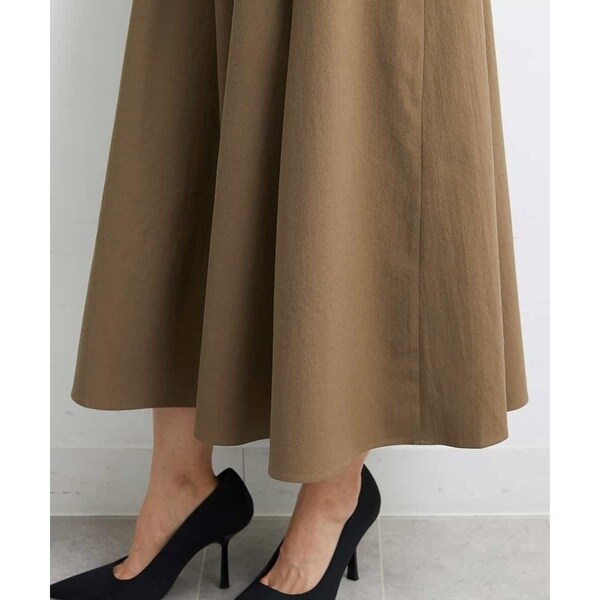 ミッシェルクラン（MICHEL ）/[小さいサイズ]リネンライクツイルロングフレアワンピース ミッシェルクラン（MICHEL KLEIN）/[小さいサイズ]リネンライクツイル