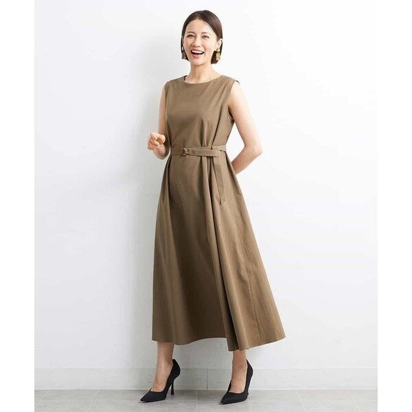 ミッシェルクラン（MICHEL KLEIN）/[小さいサイズ]リネンライクツイルロングフレアワンピース_15