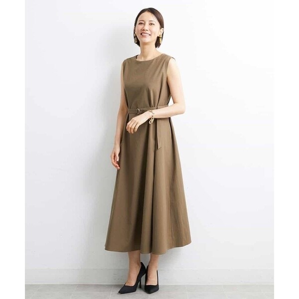 ミッシェルクラン（MICHEL KLEIN）/[小さいサイズ]リネンライクツイルロングフレアワンピース_16