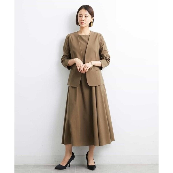 ミッシェルクラン（MICHEL KLEIN）/[小さいサイズ]リネンライクツイルロングフレアワンピース_17