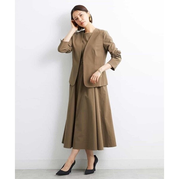 ミッシェルクラン（MICHEL KLEIN）/[小さいサイズ]リネンライクツイルロングフレアワンピース_18