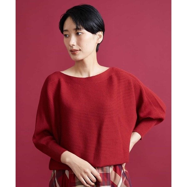 ミッシェルクラン（MICHEL KLEIN）/[小さいサイズ]ホールガーメント(R)ドルマンスリーブニット(定番人気/7分袖）_1