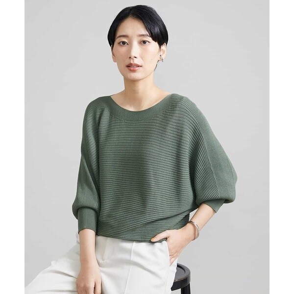 ミッシェルクラン（MICHEL KLEIN）/[小さいサイズ]ホールガーメント(R)ドルマンスリーブニット(定番人気/7分袖）_2