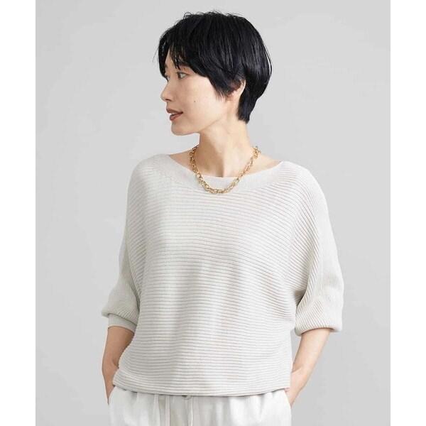ミッシェルクラン（MICHEL KLEIN）/[小さいサイズ]ホールガーメント(R)ドルマンスリーブニット(定番人気/7分袖）_5