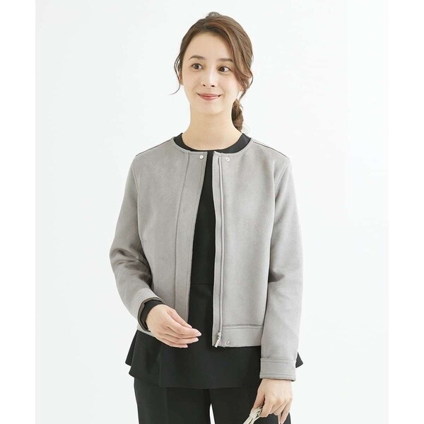 MK ミッシェルクラン（MK MICHEL KLEIN ）/【小さいサイズ】フェイクスウェードショートブルゾン/洗える