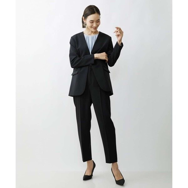 ジャーナルスタンダードレリューム　ウーリッシュツイルノーカラージャケット 通勤／手洗い可／吸水速乾】ツイルノーカラージャケット（ノー