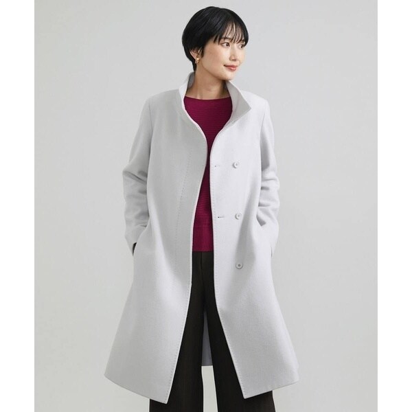 ミッシェルクラン（MICHEL KLEIN）/[小さいサイズ]ウールビーバースタンドカラーコート/定番人気_1