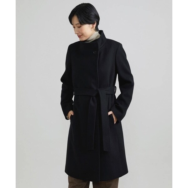 ミッシェルクラン（MICHEL KLEIN）/[小さいサイズ]ウールビーバースタンドカラーコート/定番人気_4