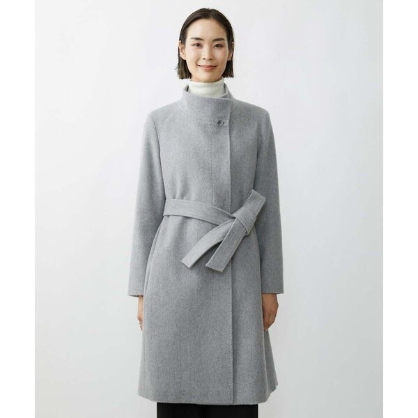 ミッシェルクラン（MICHEL KLEIN）/[小さいサイズ]ウールビーバースタンドカラーコート/定番人気_6