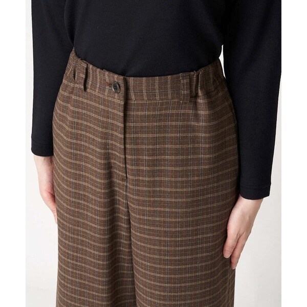 ジャンニ・ロ・ジュディチェ（GIANNI LO GIUDICE）/[日本製/洗える]格子チェック起毛セミワイドパンツ ジャンニ・ロ・ジュディチェ（GIANNI LO GIUDICE）/[日本製/洗える