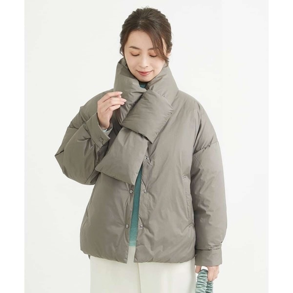 MK ミッシェルクラン（MK MICHEL  ）/【小さいサイズ】マフラー付きノーカラー中綿コート