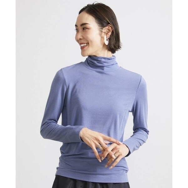 ミッシェルクラン（MICHEL ）/[小さいサイズ]カシミヤ混ハイネックカットソー(レイヤードにおすすめ)