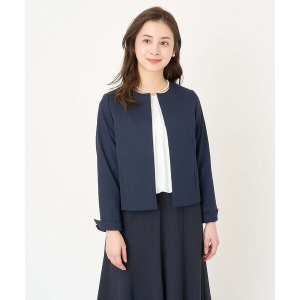 ミッシェルクラン（MICHEL ）/[小さいサイズ]トリコットカノコノーカラージャケット（背抜き/セットアップ対応）