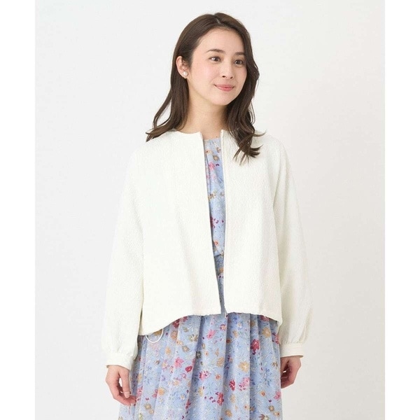 MK ミッシェルクラン（MK MICHEL KLEIN ）/【小さいサイズ】フクレジャガードノーカラーブルゾン/洗えるの通販は