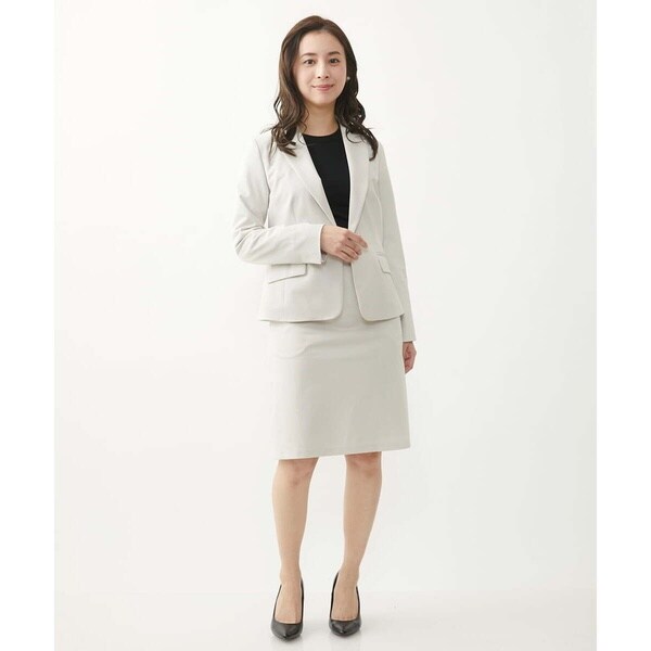 ミッシェルクラン（MICHEL KLEIN）/[小さいサイズ]トリコットカノコセミフレアスカート（セットアップ対応/定番スーツ）_13