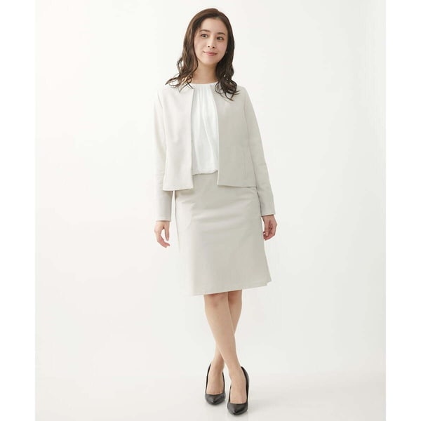 ミッシェルクラン（MICHEL KLEIN）/[小さいサイズ]トリコットカノコセミフレアスカート（セットアップ対応/定番スーツ）_16