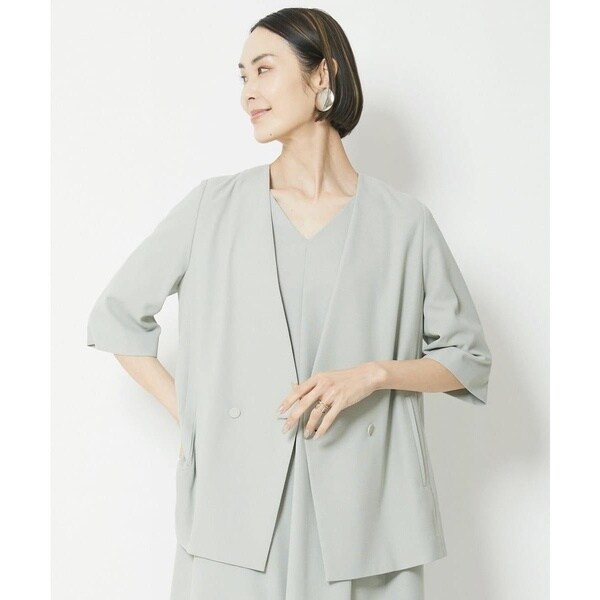 ミッシェルクラン（MICHEL ）/[小さいサイズ]5分丈袖ノーカラージャケット