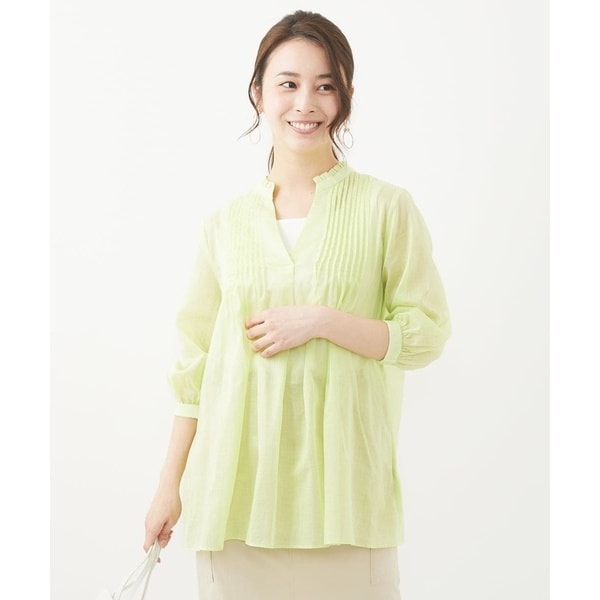 MK ミッシェルクラン（MK MICHEL KLEIN ）/【小さいサイズ】ピンタックデザインシアーブラウス/洗えるの通販は 6,776円