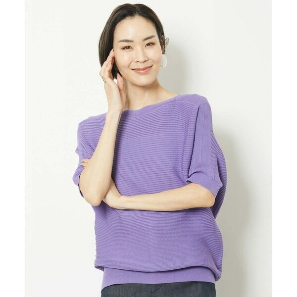 ミッシェルクラン（MICHEL KLEIN）/[小さいサイズ]ホールガーメント(R)ボートネックニット(新色)_4
