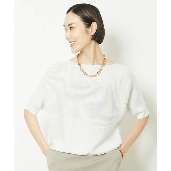 ミッシェルクラン（MICHEL KLEIN）/[小さいサイズ]ホールガーメント(R)ボートネックニット(新色)_6