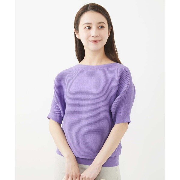 ミッシェルクラン（MICHEL KLEIN）/[小さいサイズ]ホールガーメント(R)ボートネックニット(新色)_10