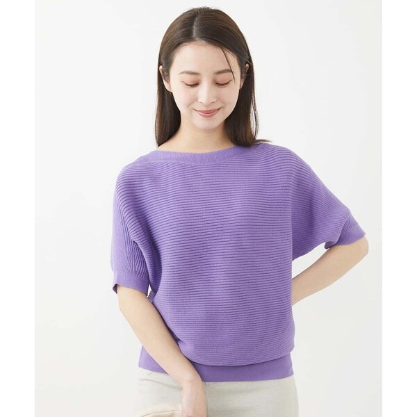 ミッシェルクラン（MICHEL KLEIN）/[小さいサイズ]ホールガーメント(R)ボートネックニット(新色)_11