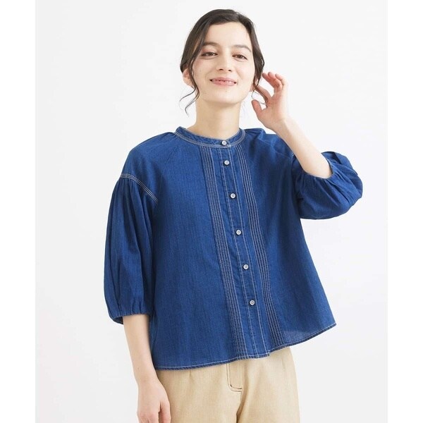 ジャンニ・ロ・ジュディチェ（GIANNI LO GIUDICE）/袖コンシャスデニムブラウス ジャンニ・ロ・ジュディチェ（GIANNI LO GIUDICE）/袖コンシャスデニム