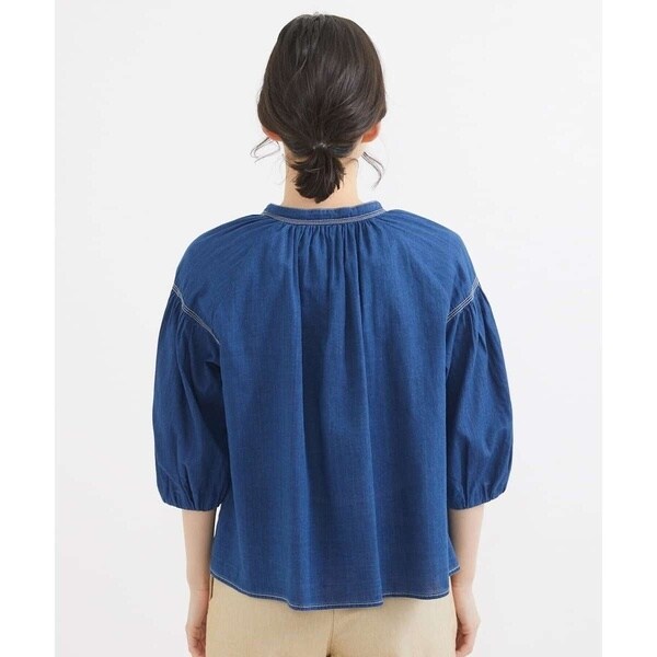 ジャンニ・ロ・ジュディチェ（GIANNI LO GIUDICE）/袖コンシャスデニムブラウス ジャンニ・ロ・ジュディチェ（GIANNI LO GIUDICE）/袖コンシャスデニム