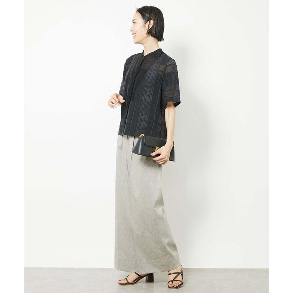 ミッシェルクラン（MICHEL KLEIN）/[小さいサイズ]チェックジャカードレースブラウス(セットアップ対応)_18