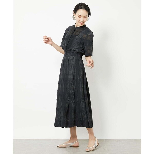 ミッシェルクラン（MICHEL KLEIN）/[小さいサイズ]チェックジャカードレースブラウス(セットアップ対応)_19