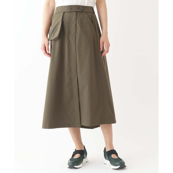 ヒロコビス（hirokobis）/【小さいサイズ】ラップ風Aラインストレッチスカート/2WAY/ポケット付きベルト/洗濯機で洗える