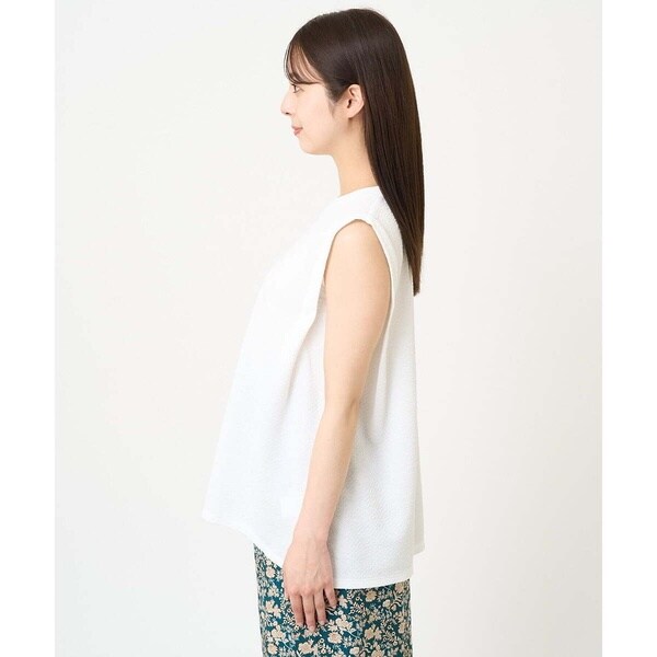 【小さいサイズ】ふくれカットジャガード テントラインシルエットカットソー/洗える 小さいサイズ】ふくれカットジャガード テントラインシルエット