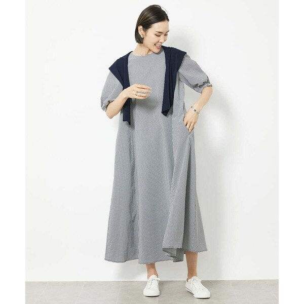 ミッシェルクラン（MICHEL ）/[小さいサイズ]ストレッチギンガムワンピース ミッシェルクラン（MICHEL KLEIN）/[小さいサイズ]ストレッチギンガム