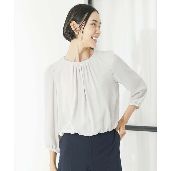 ミッシェルクラン（MICHEL ）/[小さいサイズ]プリーツデザインブラウソー(インナーにおすすめ)
