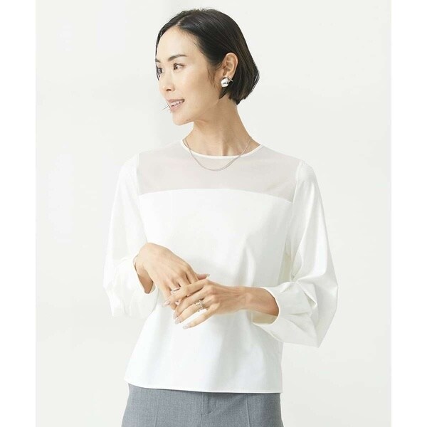 ミッシェルクラン（MICHEL ）/[小さいサイズ]シアー切り替えカットソー