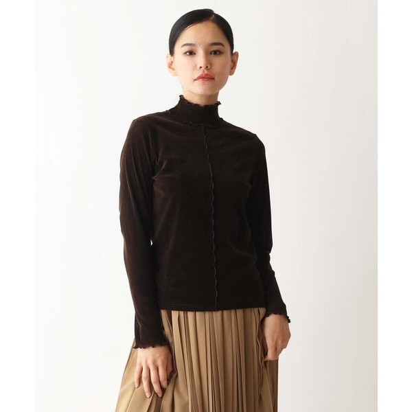 ヒロコビス（hirokobis）/【小さいサイズ/日本製】ベロアチュールハイネックカットソー /洗える